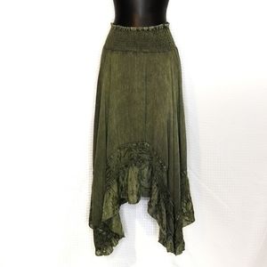 REBELLION asymmetrical sage green skirt S